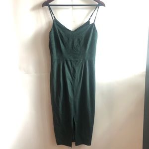 NWT bodycon spaghetti strap velvety green dress 6